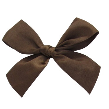 25 mm Satin bow with adhesive (100 pcs) - Brown | size Ø 8 cm / tail 5 cm